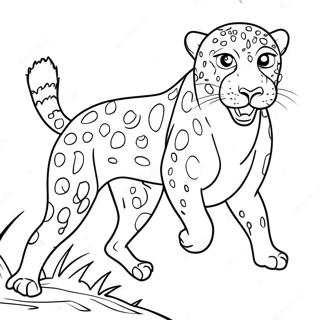 Halaman Mewarna Cheetah Berbintik Berlari 17887-3903