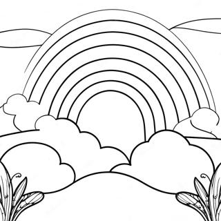 Halaman Mewarna Pelangi Cerah Melengkung Di Atas Landskap 1810-1851