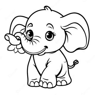 Halaman Mewarna Gajah Baby Yang Menawan 19635-4289