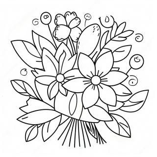 Gambar Mewarna Bouquet Bunga Cantik Untuk Hari Ibu 20539-4488