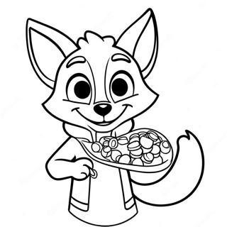 Halaman Mewarna Nick Wilde Dengan Snek 20837-4545