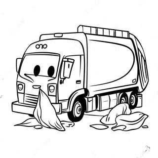 Halaman Mewarna Lori Sampah Mesra Mengumpul Sampah 21108 4613