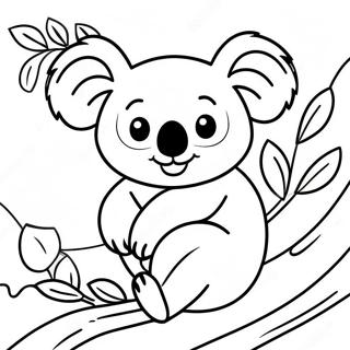 Koala Comel Di Dalam Pokok Gambar Mewarna 21497-4682