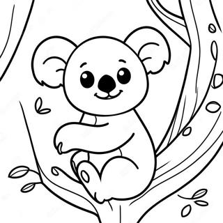 Koala Comel Di Dalam Pokok Gambar Mewarna 21497-4683