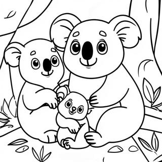 Potret Keluarga Koala Halaman Mewarna 21500-4696