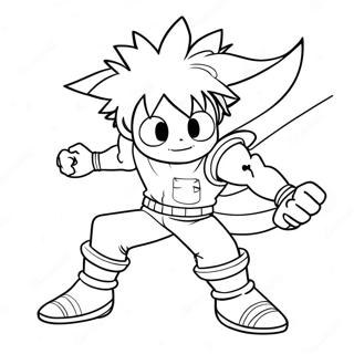 Deku Dalam Pose Aksi Halaman Mewarna 21599 4716