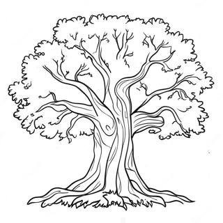 Pohon Oak Yang Megah Halaman Mewarna 21776-4742