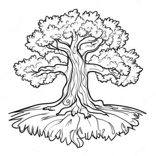 Pohon Oak Yang Megah Halaman Mewarna 21776-4743