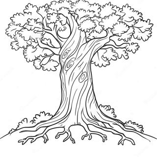 Pohon Oak Yang Megah Halaman Mewarna 21776-4744