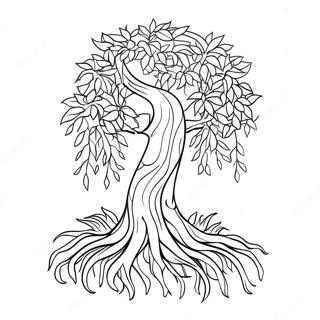 Halaman Mewarna Pokok Willow Fantasi 21780-4757