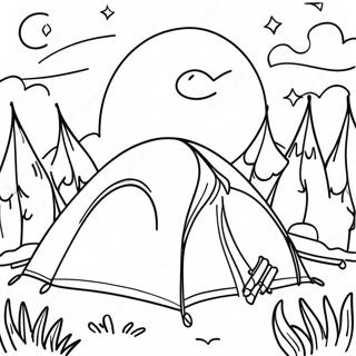 Halaman Mewarna Perkhemahan Malam Berbintang 22053 4816