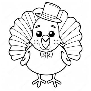 Halaman Mewarna Turki Lucu Dengan Dasi 23596-5156