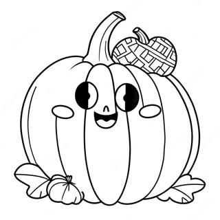 Halaman Mewarna Labu Halloween Comel 23698-5162