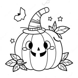 Halaman Mewarna Labu Halloween Comel 23698-5163