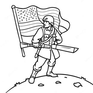 Pahlawan Berani Dengan Bendera Gambar Mewarna 23793 5187