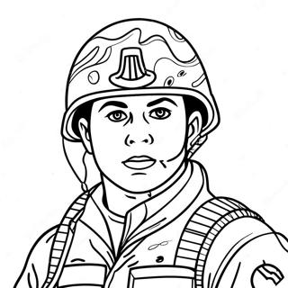 Tentera Dalam Pakaian Kamuflaj Gambar Mewarna 23795-5193