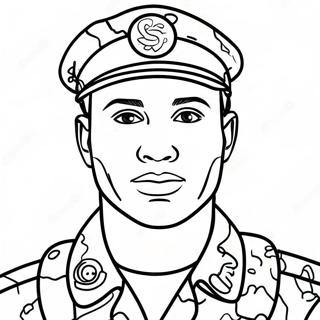 Tentera Dalam Pakaian Kamuflaj Gambar Mewarna 23795-5195