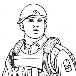 Tentera Dalam Pakaian Kamuflaj Gambar Mewarna 23795-5196