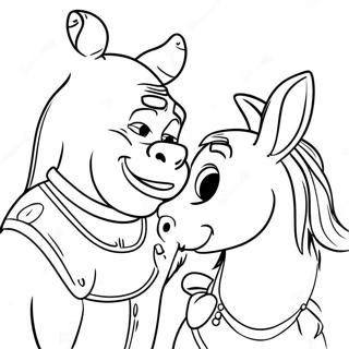 Halaman Mewarna Persahabatan Shrek Dan Donkey 24075-5243