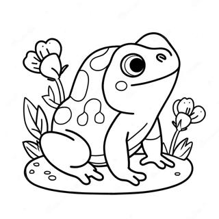 Katak Berwarna Warni Dengan Bunga Halaman Mewarna 24259-5291