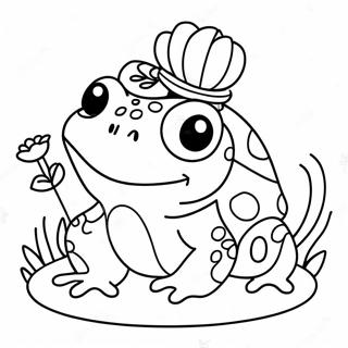 Katak Berwarna Warni Dengan Bunga Halaman Mewarna 24259-5292