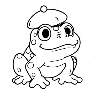 Katak Lucu Memakai Topi Halaman Mewarna 24260-5293