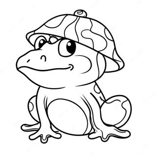 Katak Lucu Memakai Topi Halaman Mewarna 24260-5296