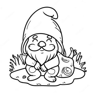 Gnome Mengantuk Di Bawah Cendawan Halaman Mewarna 24442-5328