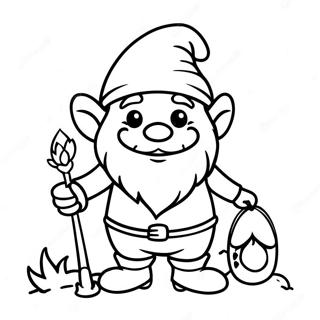 Gnome Memegang Lentera Halaman Mewarna 24444-5333