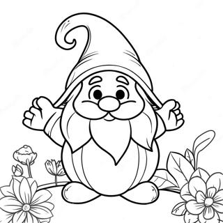 Gnome Dengan Topi Besar Halaman Mewarna 24445-5338