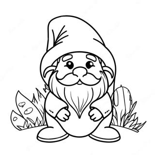 Gnome Dengan Topi Besar Halaman Mewarna 24445-5339