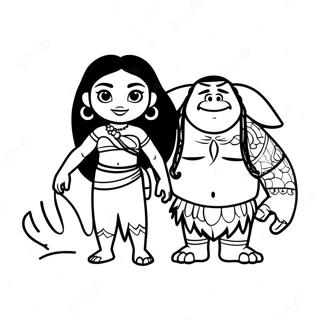 Maui Dan Moana Pengembaraan Gambar Mewarna 2451-1621