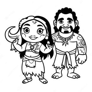 Maui Dan Moana Pengembaraan Gambar Mewarna 2451-1622