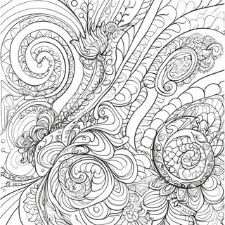 Halaman Mewarna Abstrak Garisan Berputar Yang Rumit 26436-5768