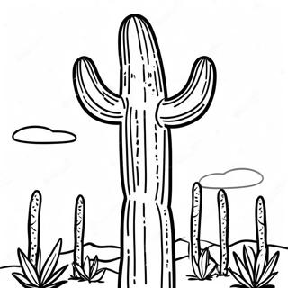 Halaman Mewarna Kaktus Saguaro Tinggi 26622-5808