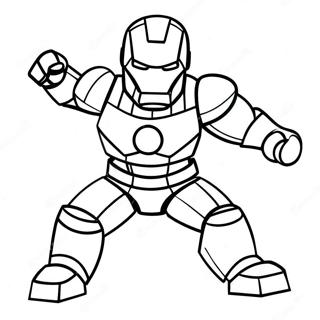 Lego Iron Man Pose Aksi Gambar Mewarna 26718-5827