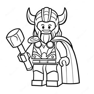 Lego Thor Dengan Palu Gambar Mewarna 26720-5833