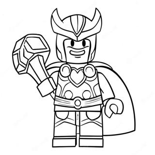 Lego Thor Dengan Palu Gambar Mewarna 26720-5834