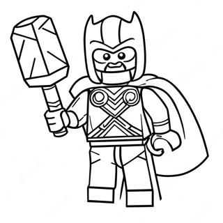 Lego Thor Dengan Palu Gambar Mewarna 26720-5835