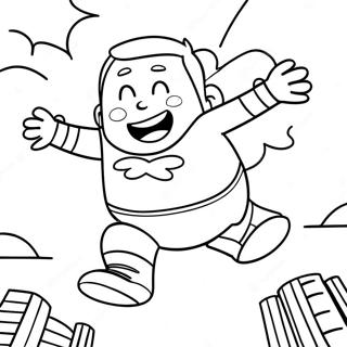 Gambar Mewarna Captain Underpants Terbang Melalui Udara 27003-5884