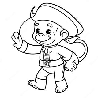 Laman Mewarna George Yang Ingin Tahu Dalam Kostum Lanun 27661 6022