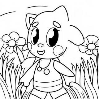 Laman Mewarna Amy Rose Di Ladang Bunga 27751 6042