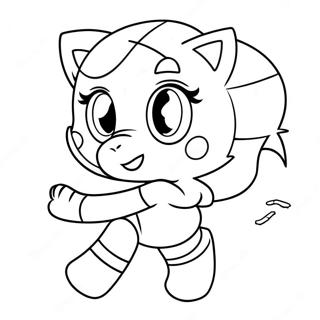 Laman Mewarna Amy Rose Dengan Haiwan Comel Halaman Mewarna