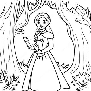 Halaman Mewarna Anna Dalam Hutan Ajaib 27944-6091