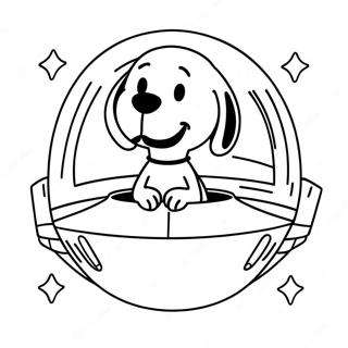 Halaman Mewarna Snoopy Dalam Kapal Angkasa 28764-6258