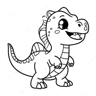 Halaman Mewarna Dinosaur Chibi Gembira 29205-6357