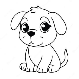 Halaman Mewarna Anak Anjing Chibi Yang Comel 29207-6365