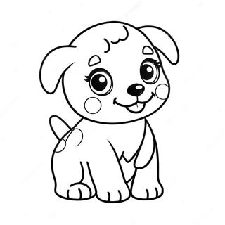 Halaman Mewarna Anak Anjing Chibi Yang Comel 29207-6367