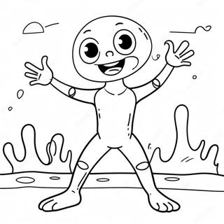 Alien Gembira Menari Halaman Mewarna 29763 6489