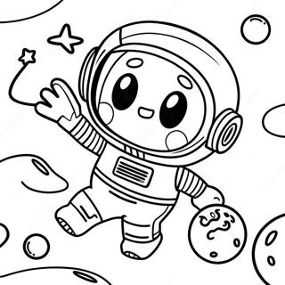 Astronaut Comel Terapung Di Angkasa Halaman Mewarna 29950-6514